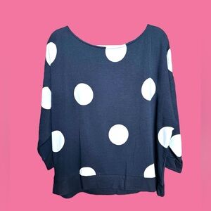Kate Spade Navy Polka Dot Blouse